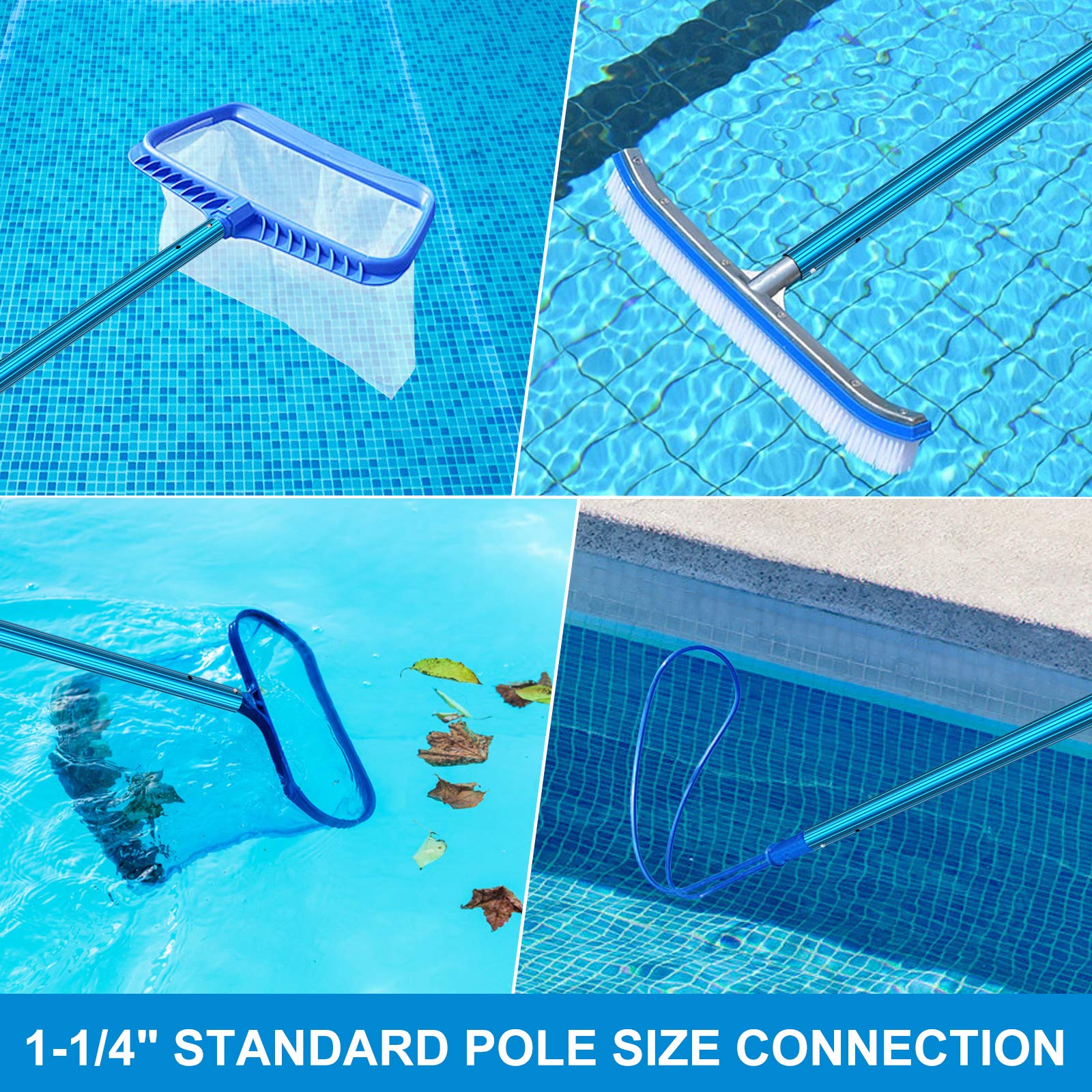 CKE pool pole head showing lifting ring for compact storage.