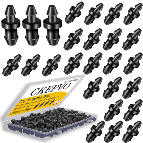 Ckepvo quarter-inch barbed end cap securing leak-free drip tubing