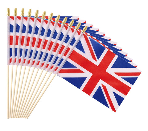 Ckexin British flag 5x8 on stick for events and celebrations