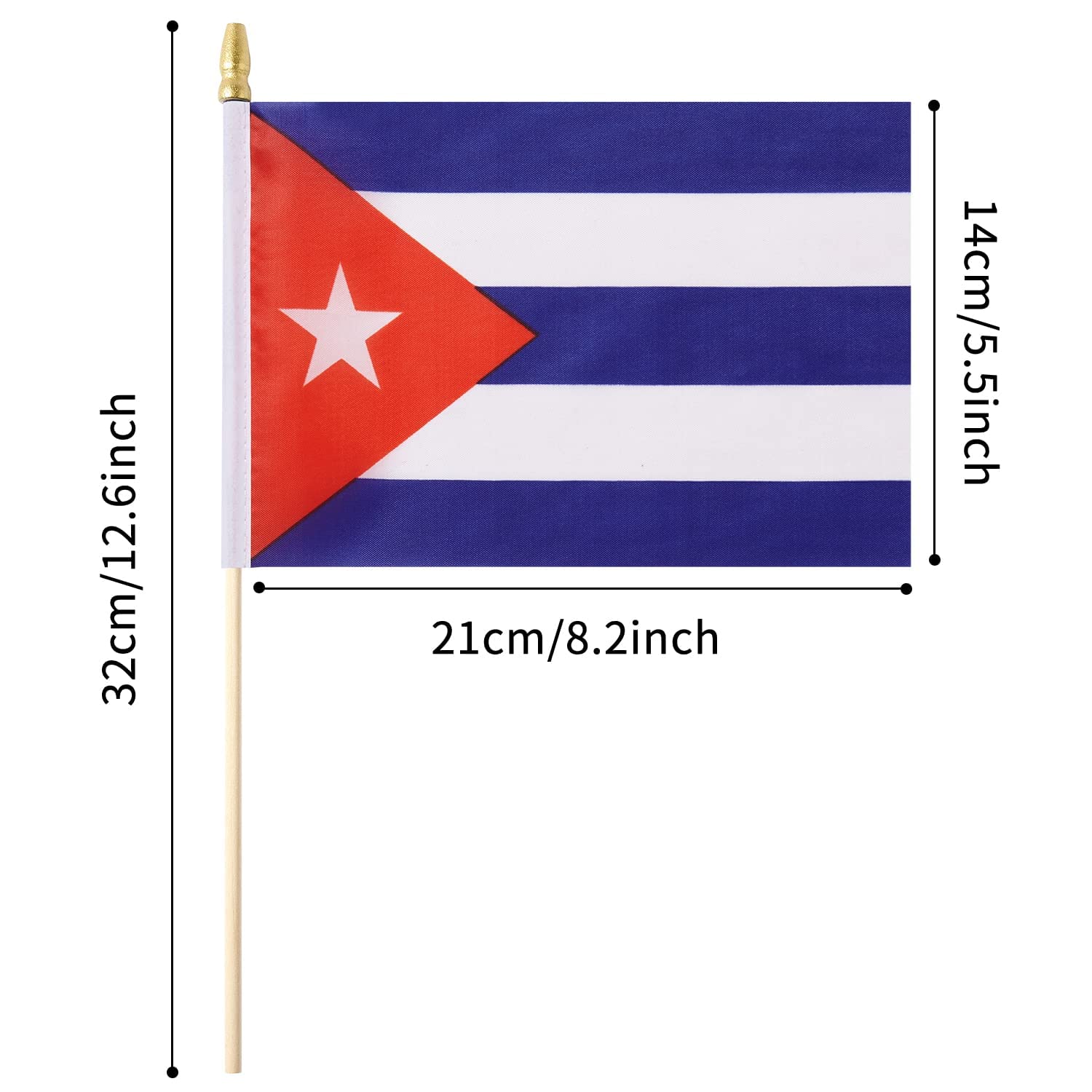 Ckexin Cuba flag with sticks included; easy assembly.