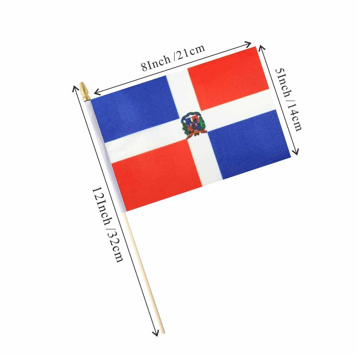 Ckexin Dominica flag on a 5x8 inch stick, durable polyester print.