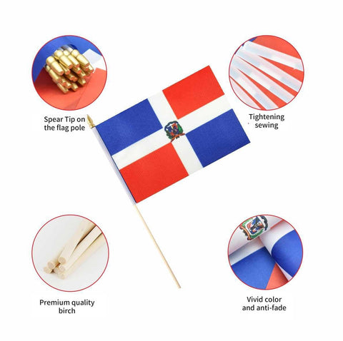 Ckexin Dominica flag on a 5x8 inch stick, UV and water resistant.