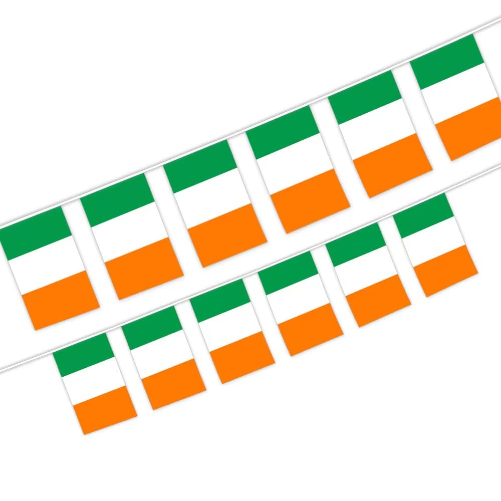 Ckexin Ireland flags banner, 33ft long with 30 flags, ideal for large spaces.