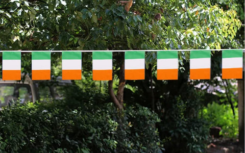 Durable, vivid colors on Ckexin Ireland flags banner for festive events.