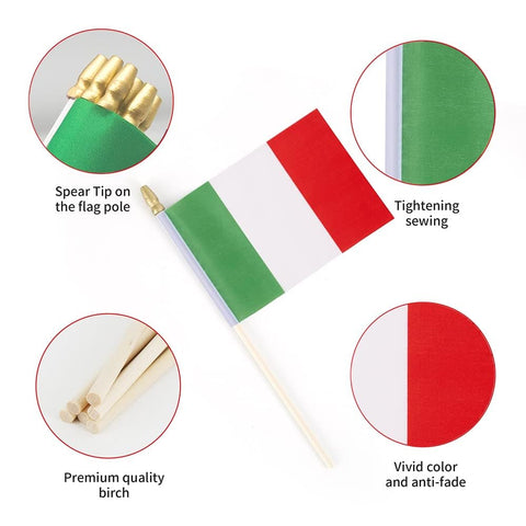 Ckexin double-sided printed Italy flag delivers vivid color for any viewing angle.