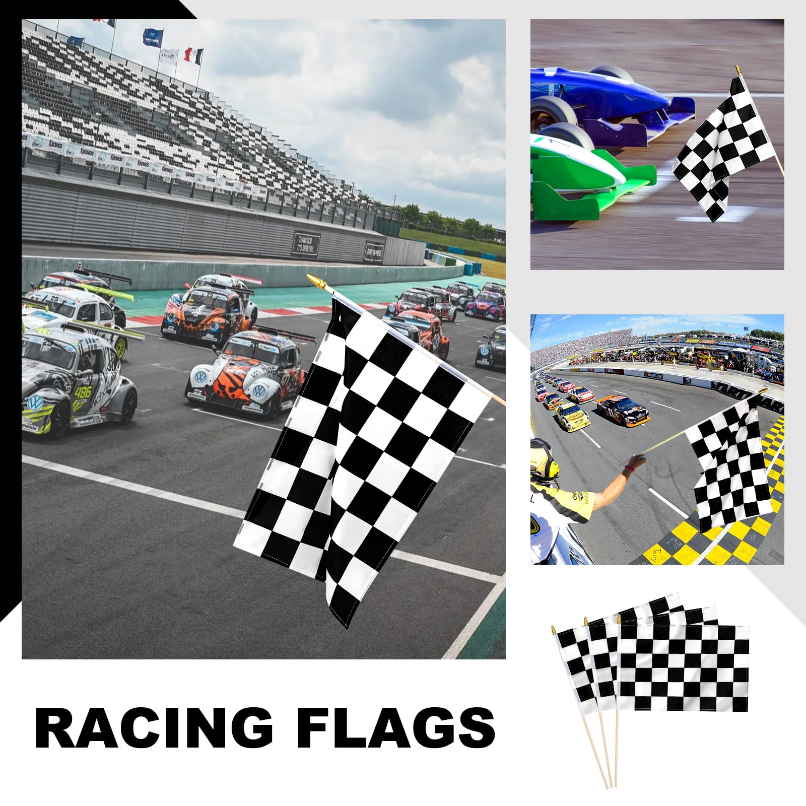 Ckexin race flag decor with easy assembly for events.