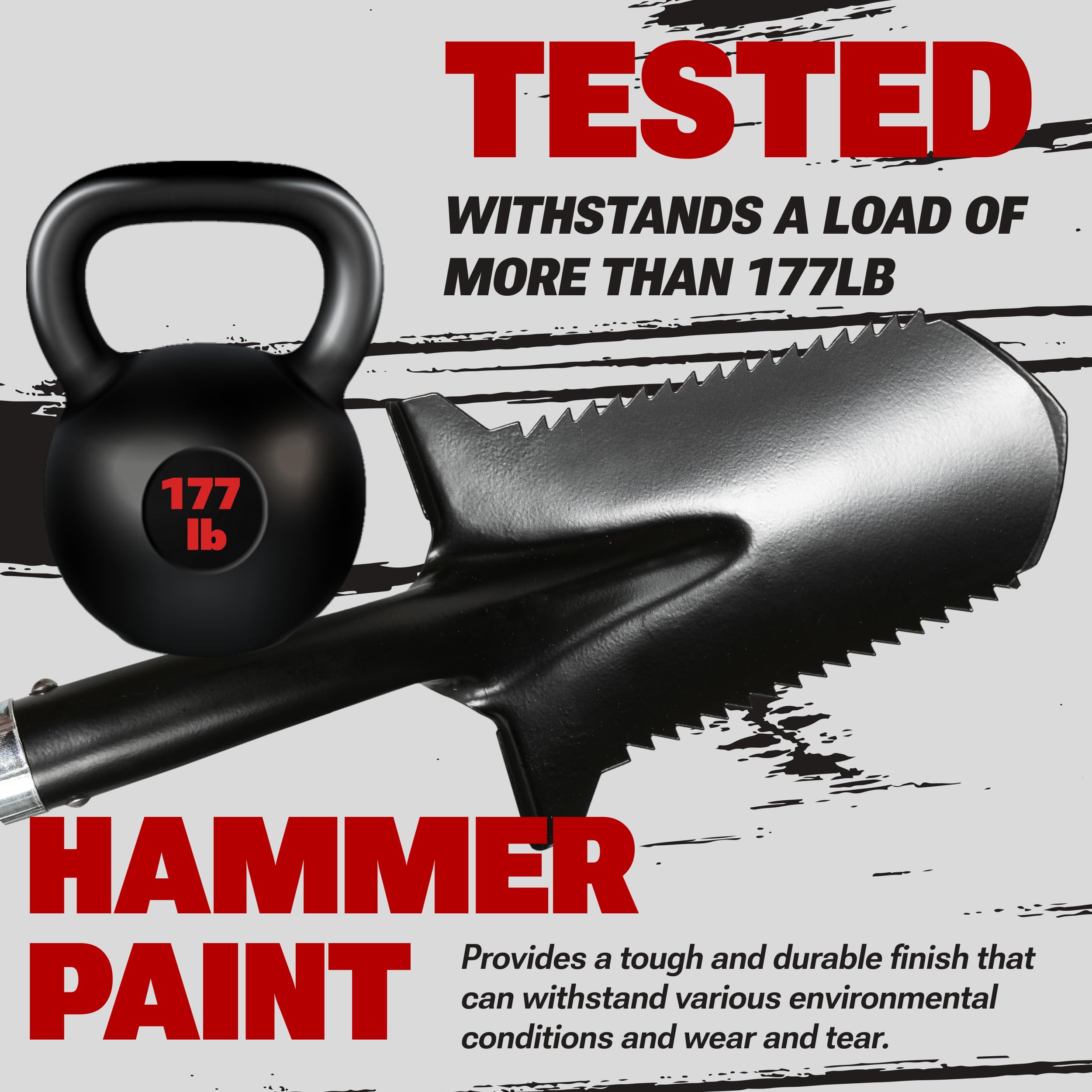 CKG ergonomic non-slip grip enhances comfort on long digging sessions.