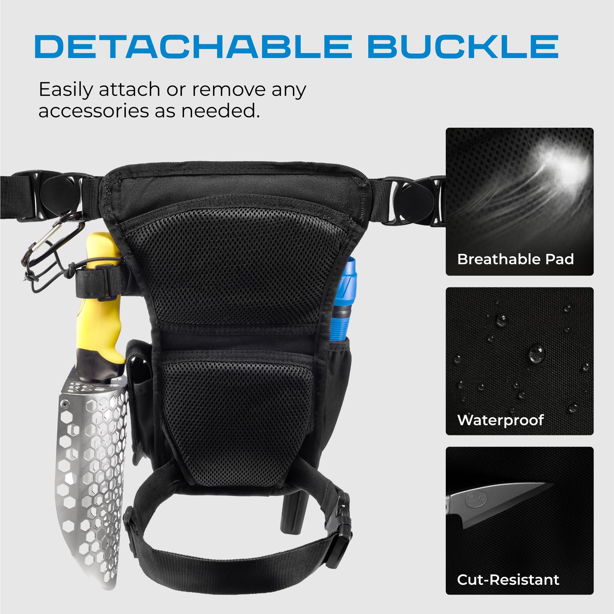 CKG leg bag highlights adjustable-fit strap for secure hands-free field use.