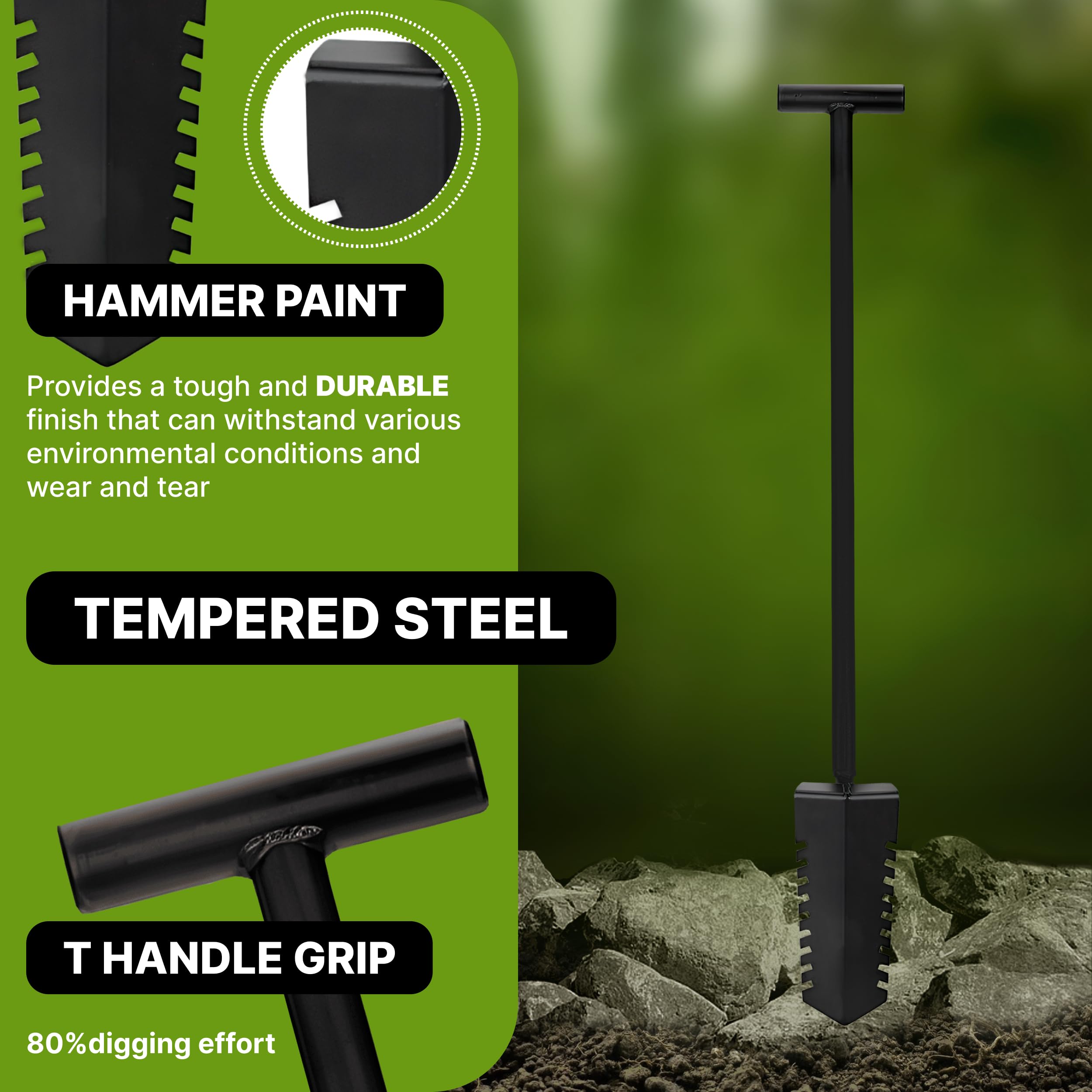 CKG heavy-duty steel construction provides reliable durability during digging.