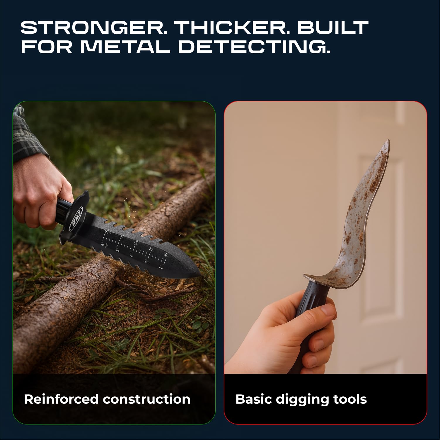 CKG shovel in multifunctional use for gardening and camping tasks