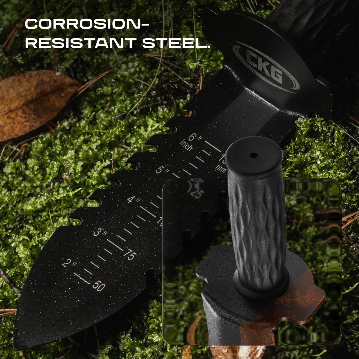 CKG metal detecting shovel in action aiding treasure hunting adventures