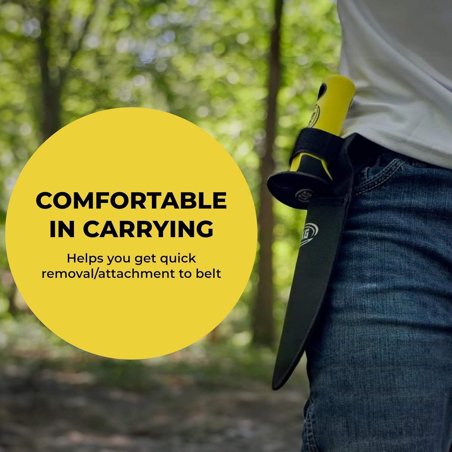 CKG metal detector shovel compact size fits easily in packs and tool belts.
