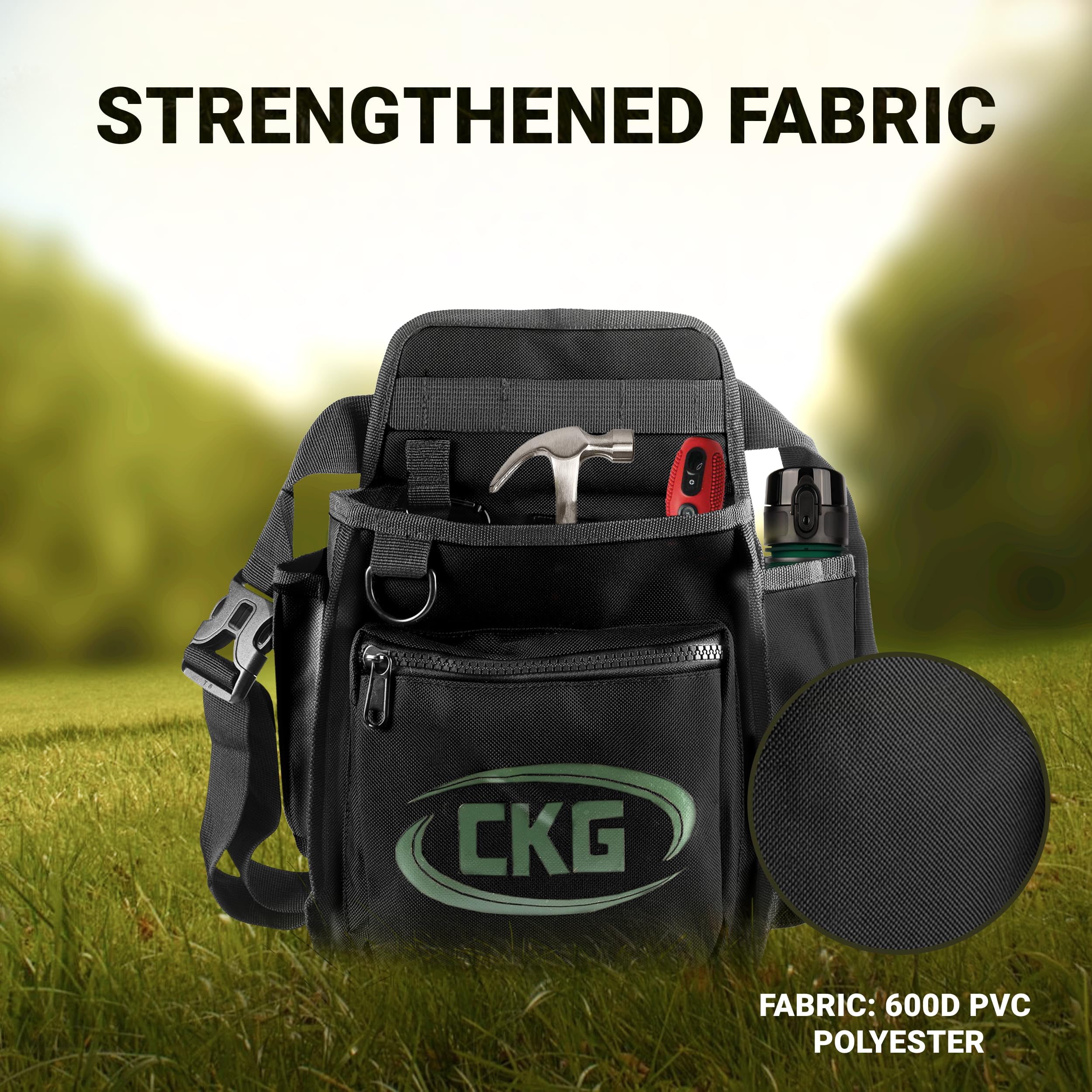 CKG strap-mount compatible bag attaches easily to belts or harnesses.