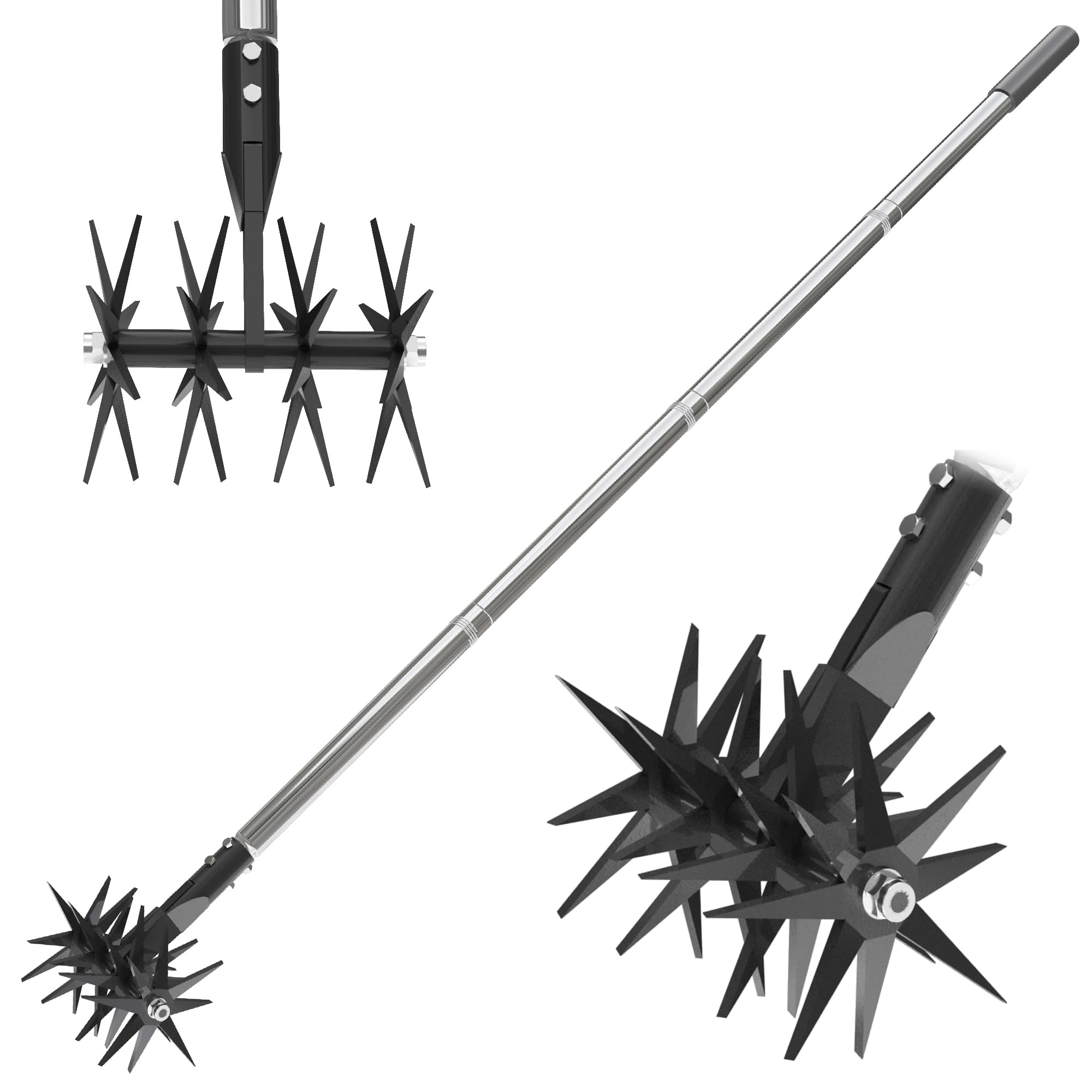 CKLT 66in rotary cultivator blades power through soil and weed roots.