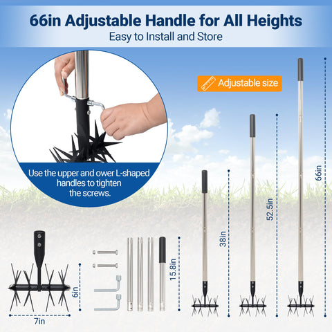 CKLT ergonomic rubber grip reduces fatigue during tilling.