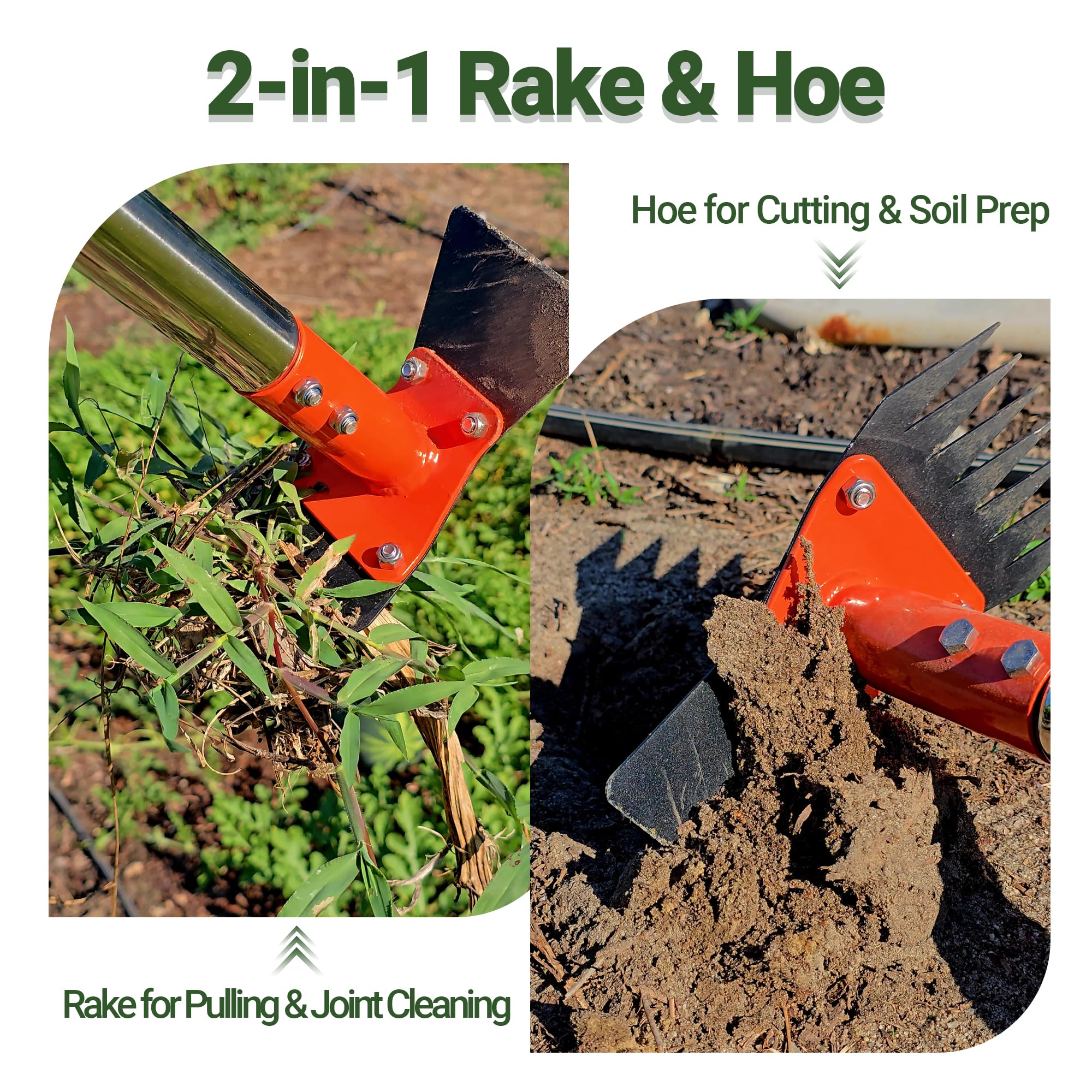 CKLT adjustable 60inch handle enables standing weeding and reduces back strain.