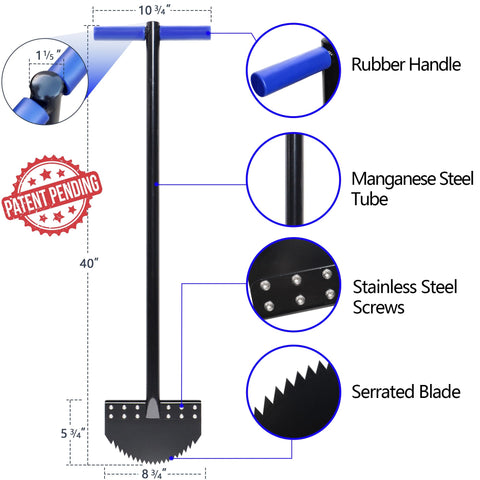 CKLT blue rubber handle provides a comfortable, secure grip during edging