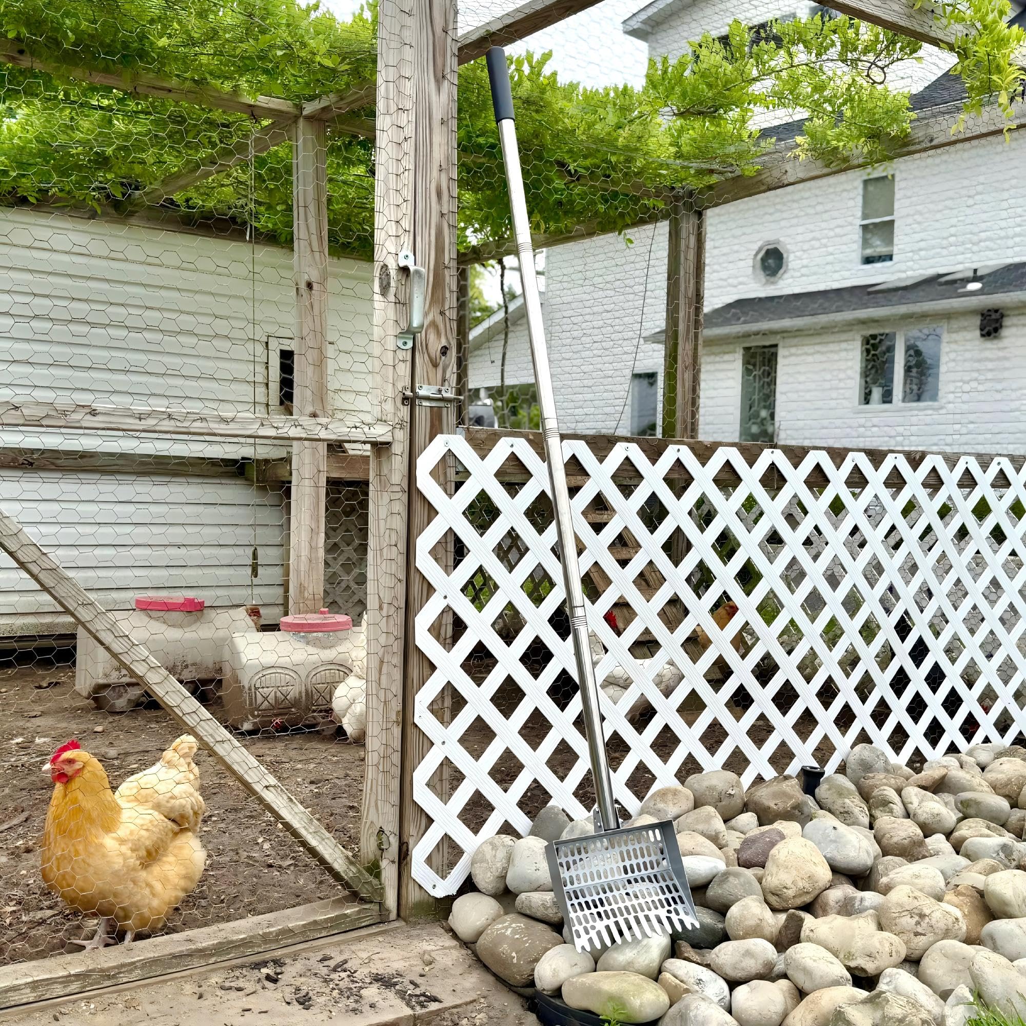 CKLT Chicken Coop Scooper adjustable angle for tight nesting boxes