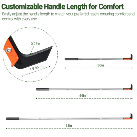 CKLT crack weeder with sand-textured coating provides grip and rust resistance outdoors