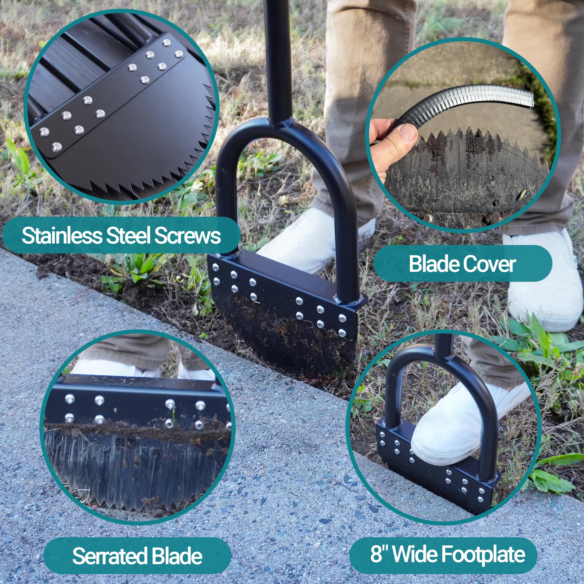 CKLT rubber-handle edger offers comfortable grip for long edging sessions.