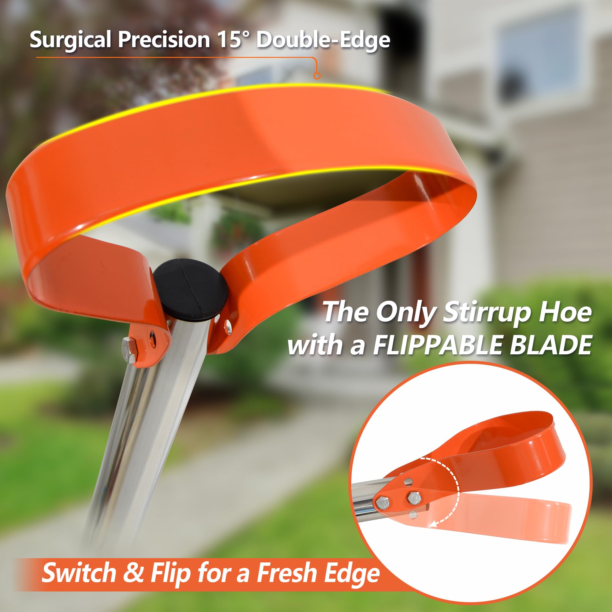 CKLT stirrup hoe anti loosening nuts keep head secure during use