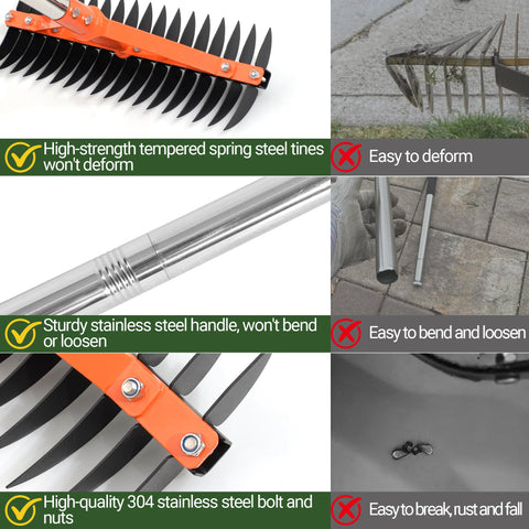 CKLT Thatch Rake lawn care tool for efficient dethatching and yard maintenance.
