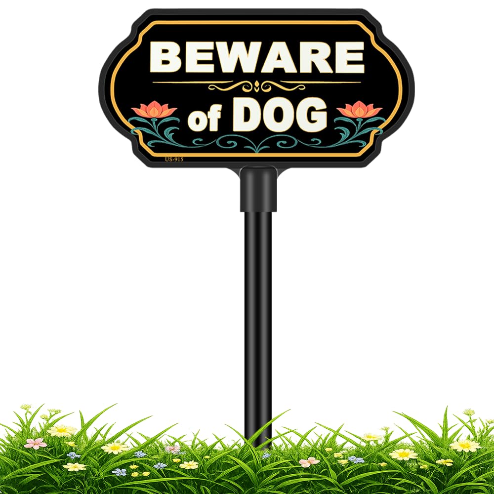 CKOK Beware of Dog sign front view for clear yard warning and deterrence