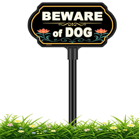 CKOK Beware of Dog sign front view for clear yard warning and deterrence