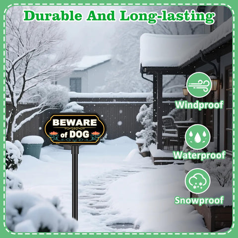 CKOK Beware of Dog sign with protective plastic shell resists weather and fading