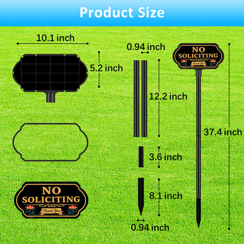 CKOK No Soliciting Sign adjustable stakes let you set height easily.