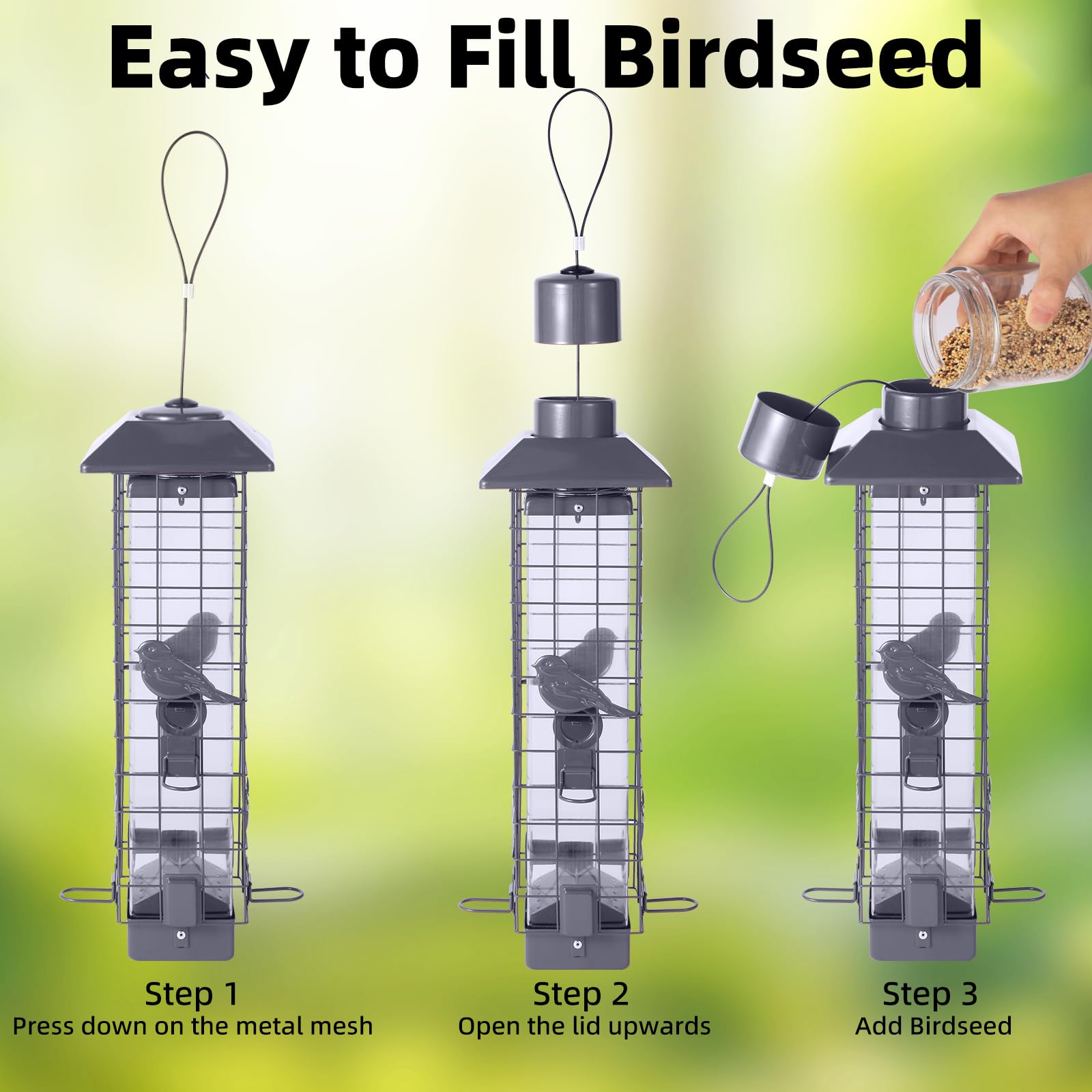 Ckoytals transparent seed bucket lets you monitor remaining seeds