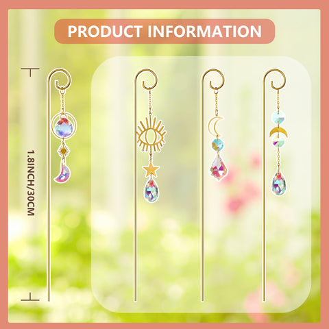 CKUJJUI crystal sun catcher adds elegant light patterns to potted plants.