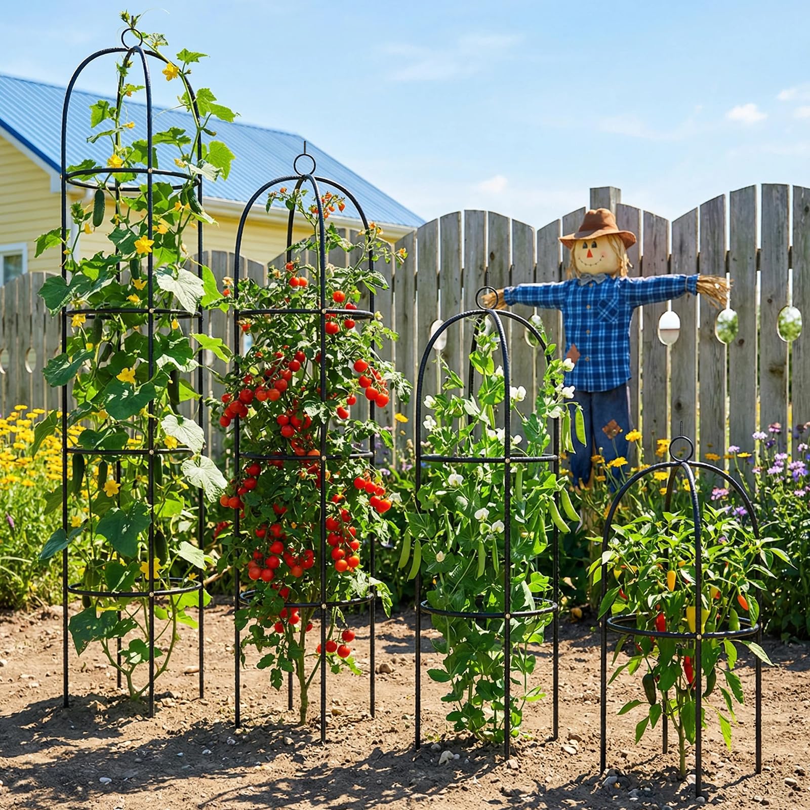 CL FUN 6.3 ft height provides tall freestanding plant support.