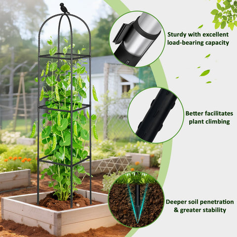 CL FUN cucumber trellis provides 6.2 ft height for climbing vines.