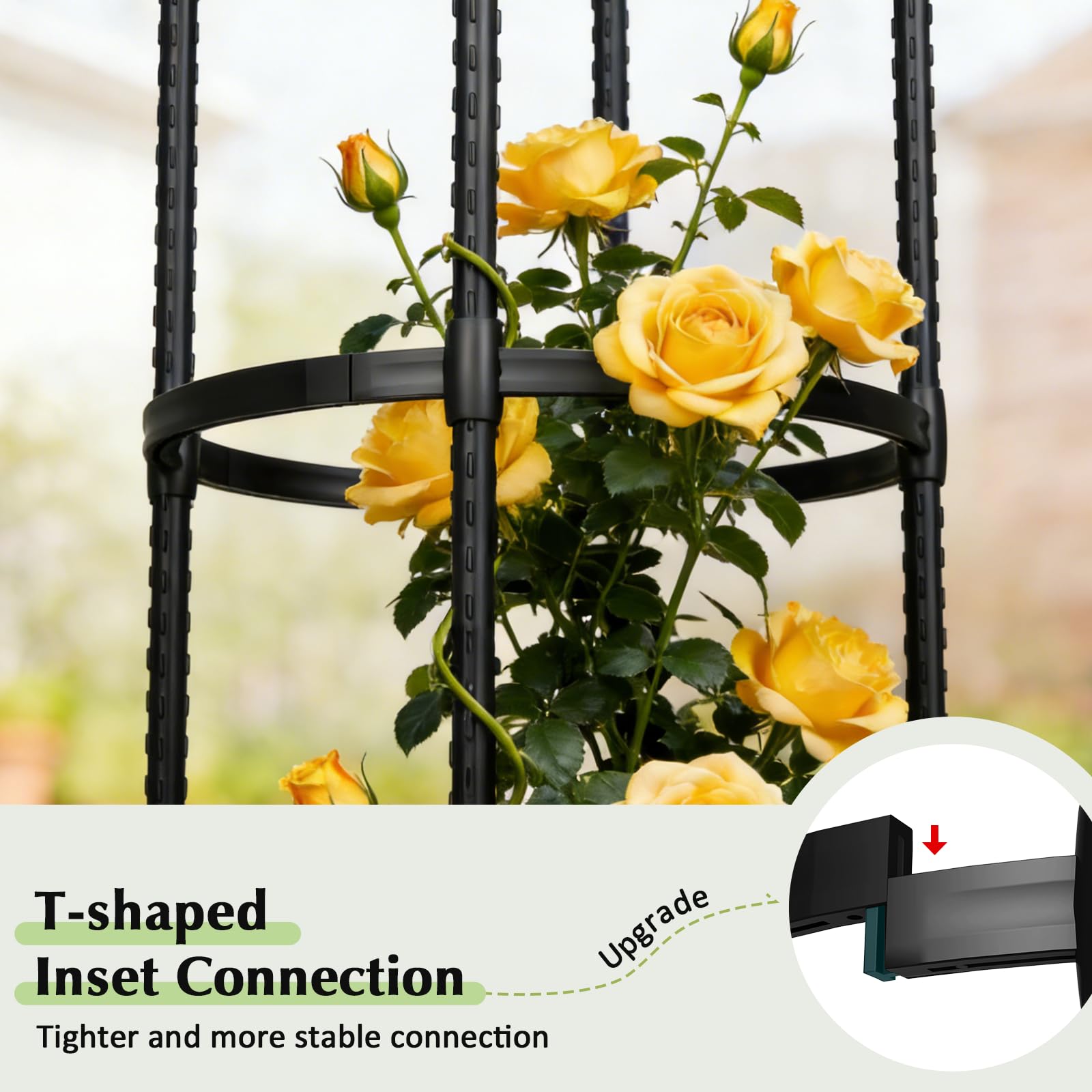 CL FUN Double-layer connectors keep trellis sections secure.