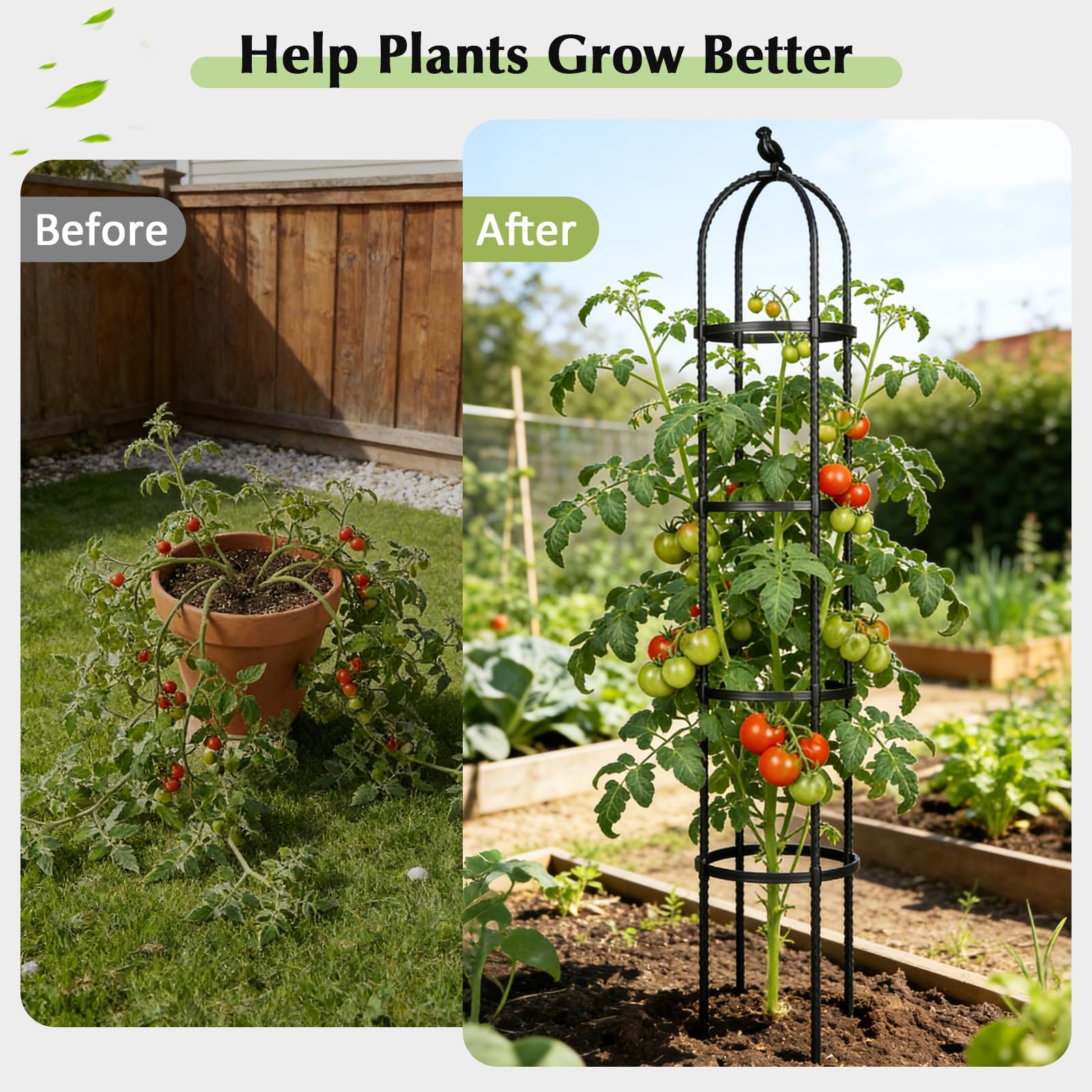 CL FUN Plastic-coated Trellis edges stay smooth while guiding stems.
