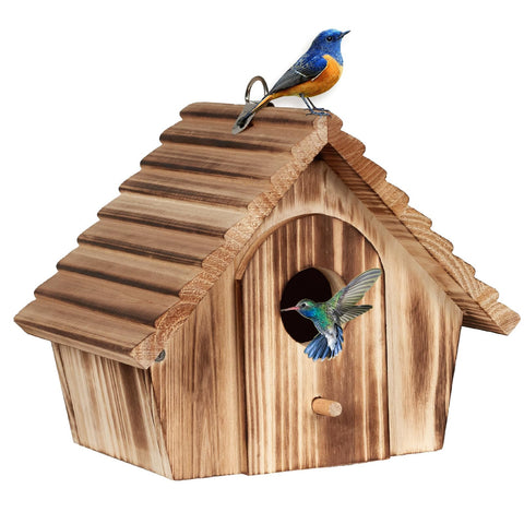 CLACKIBUKVYZ outdoor hanging bird house, easy garden setup for wild birds