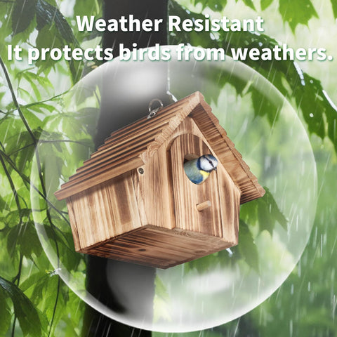 CLACKIBUKVYZ wood nesting box, durable home for small garden birds