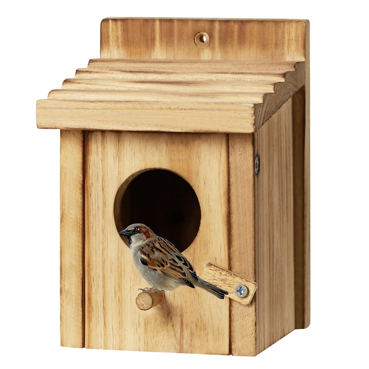 CLACKIBUKVYZ small bird house hanging outdoors attracts hummingbirds and bluebirds for garden viewing
