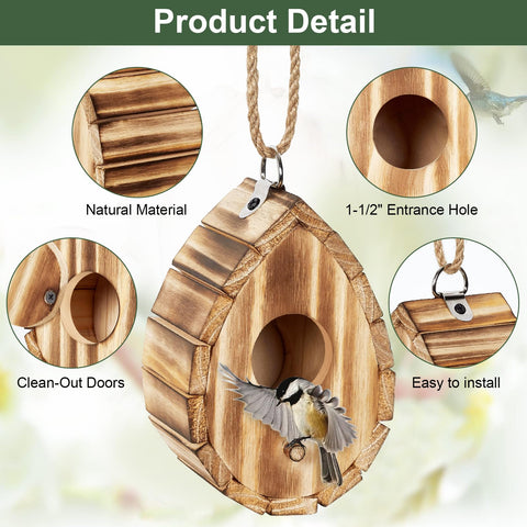 CLACKIBUKVYZ small bird nesting box suitable for bluebirds, finches, cardinals.