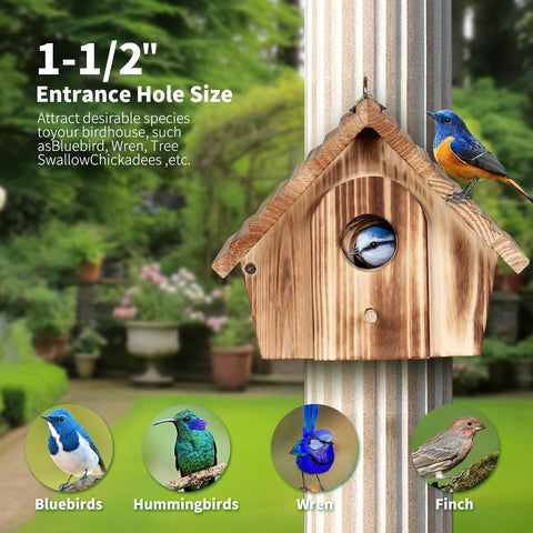 CLACKIBUKVYZ easy-clean birdhouse, side door for quick maintenance