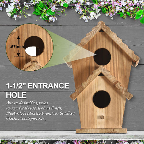 CLACKIBUKVYZ wooden nesting box designed for windproof, moisture-resistant outdoor use.
