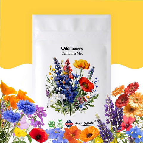 Claix Garden California wildflower seed packet boosts color in the garden.