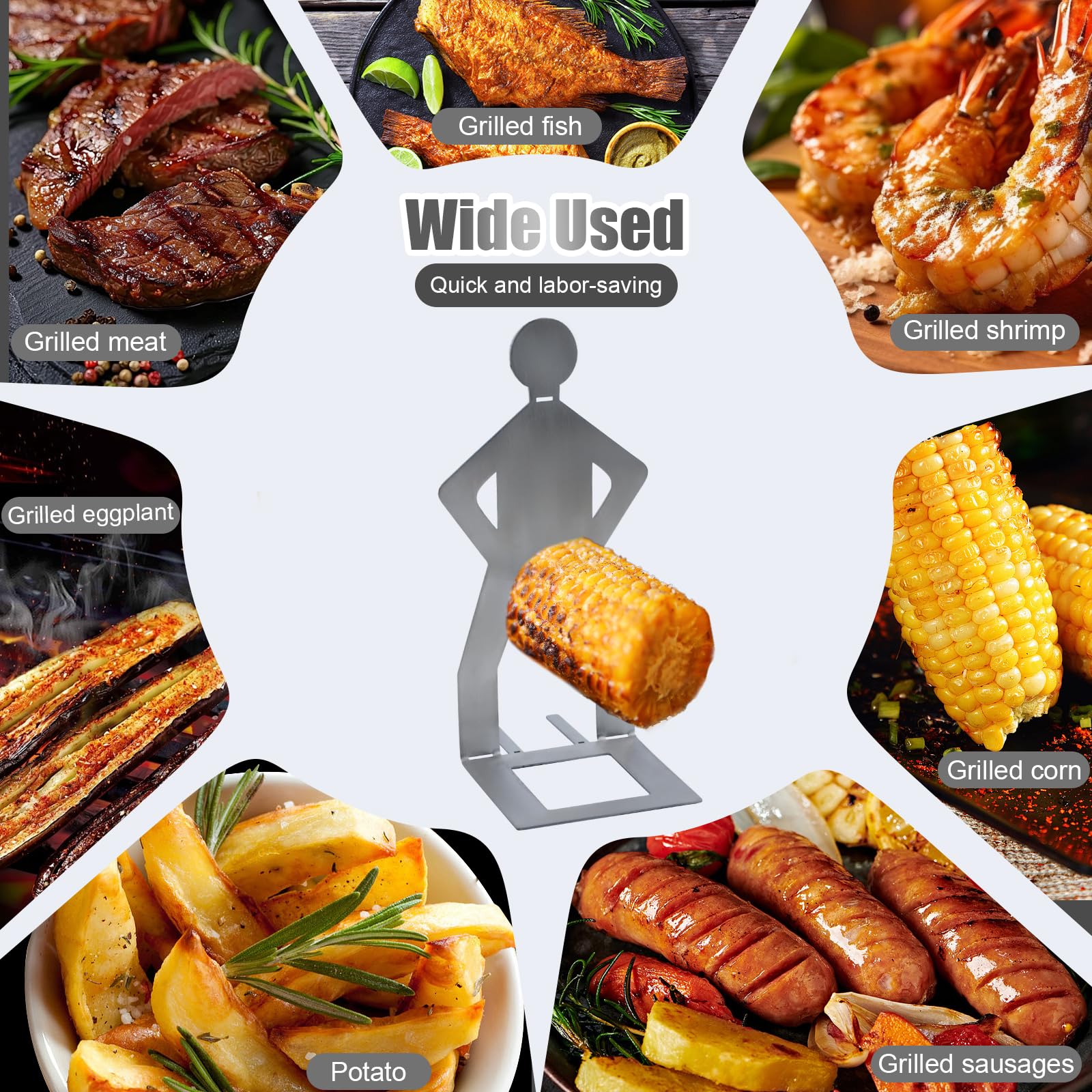 Clapery multi-functional grill rack suitable for sausages, fish balls, and small veggies.