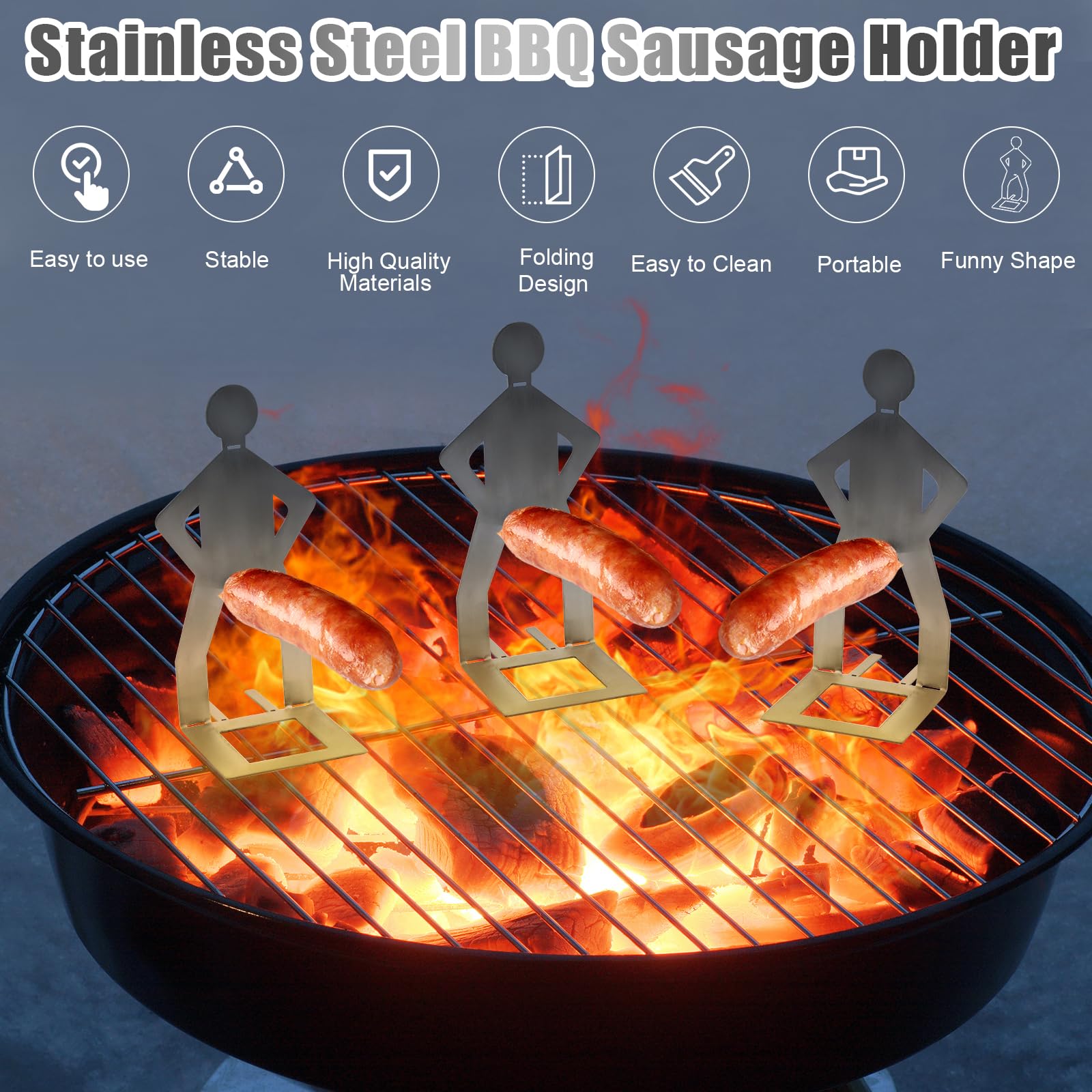 Clapery stainless steel hot dog rack highlights durable, rust-resistant performance for outdoor cooking.