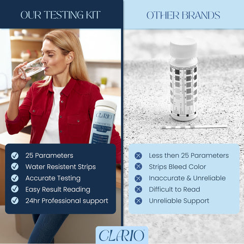 Clario color readout shows pH and chlorine levels for simple interpretation.
