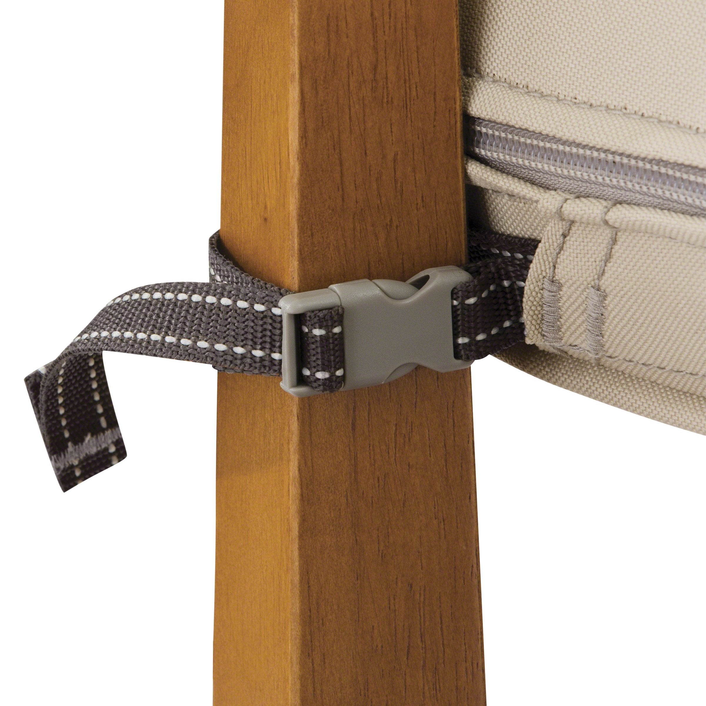 Montlake cushion hidden lock zippers provide clean look and storage ease