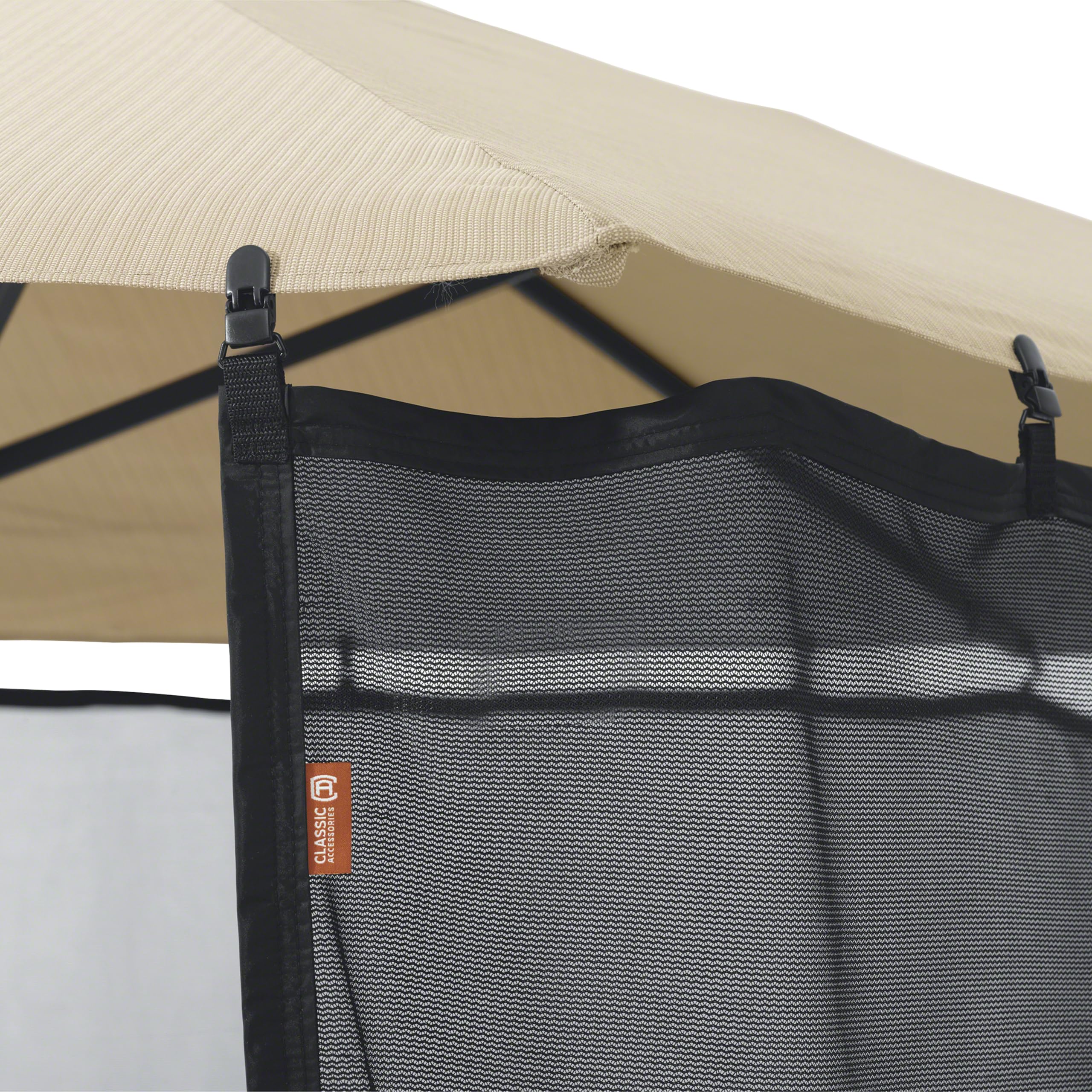 Classic Accessories patio protection with shade screen for sun relief and furniture preservation.