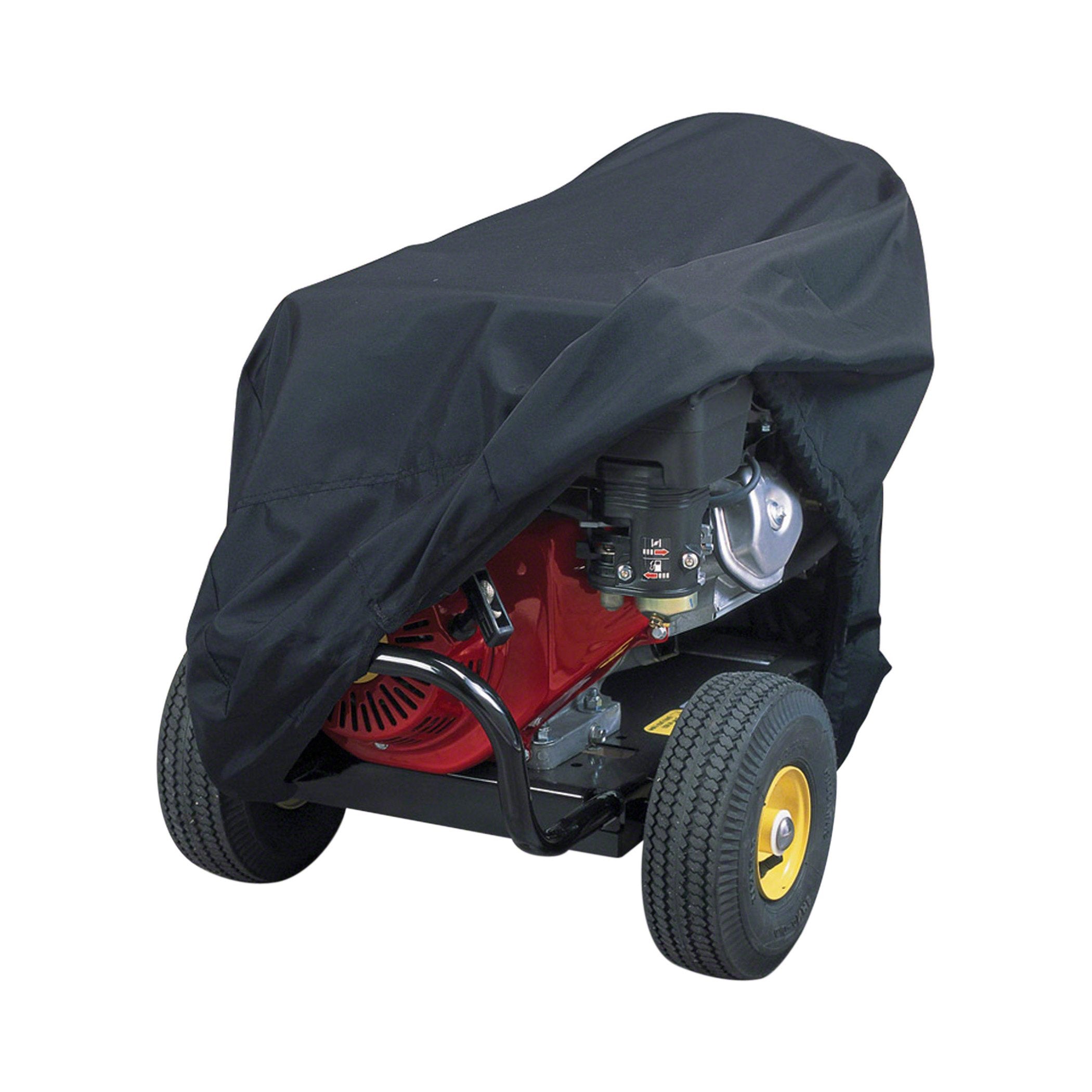 Classic Accessories pressure washer cover back view showing secure click-it closure