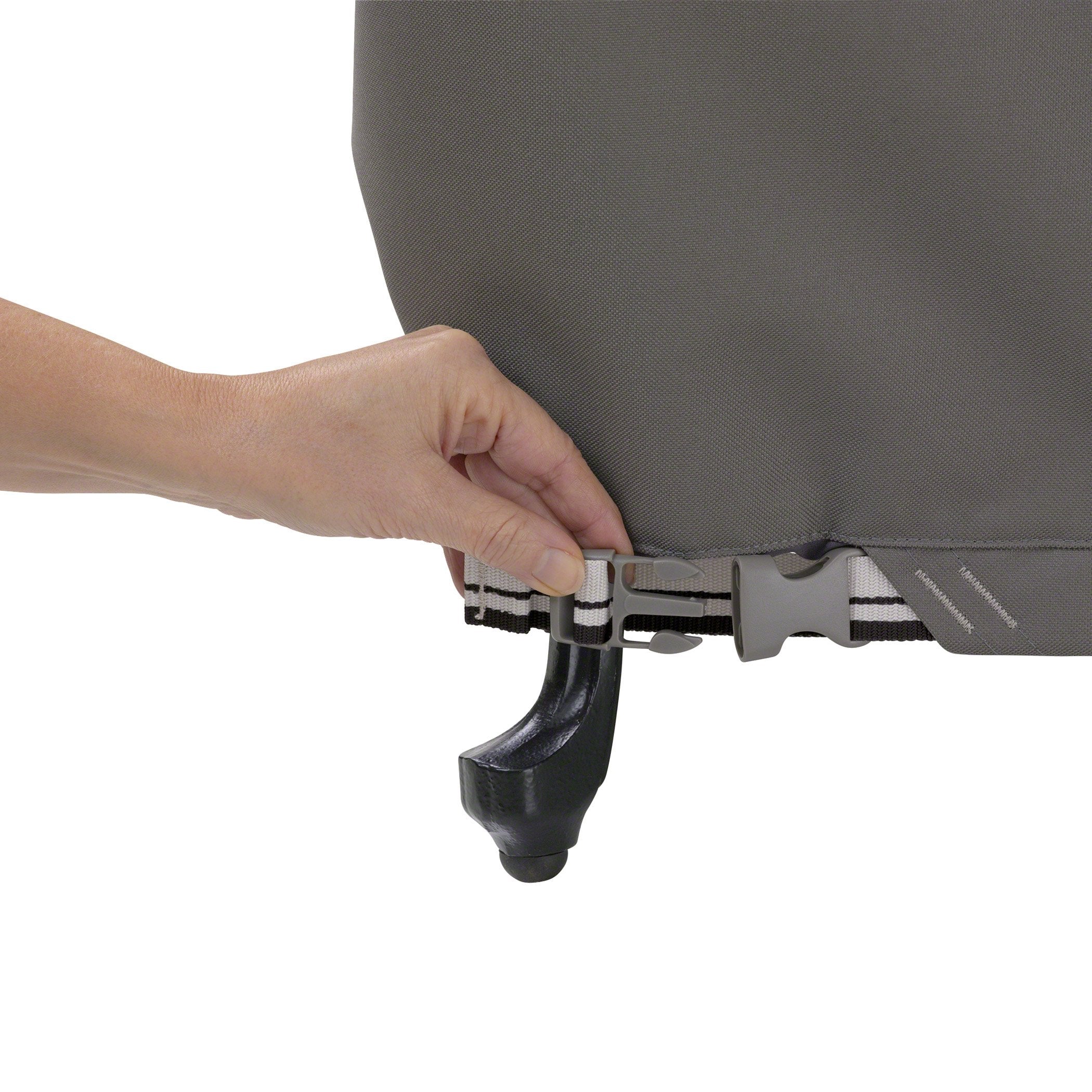 Ravenna adjustable belted hem demonstrates customizable secure fit
